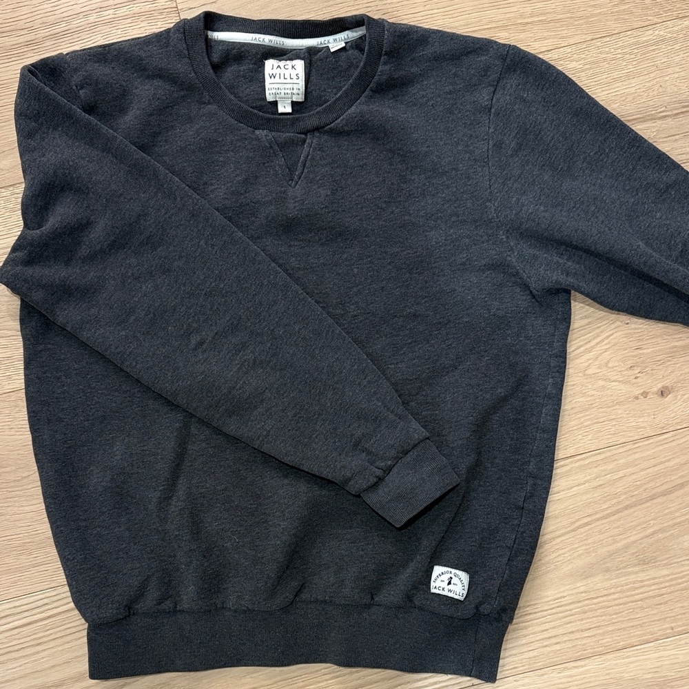 Jack Wills Men's Charcoal Crewneck Sweater